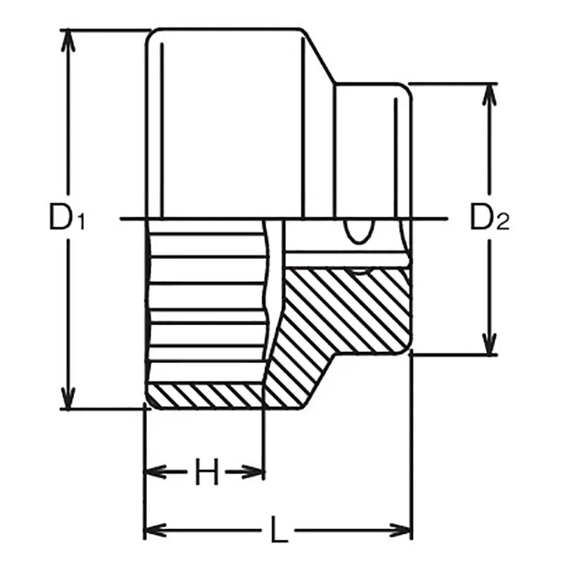 Ko-ken Tools 3/4 Sq. Dr. Socket 2.3/16 12 point Length 52mm For Rear Wheel Nut Motorcycle Ko-ken Tools