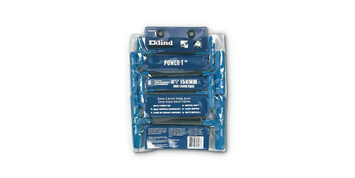Wright Tool Set of 8 Metric Ball Driver Molded Grip T-Handle with Vinyl Pouch, 2mm - 10mm, 6 in Long - WT 9E64608