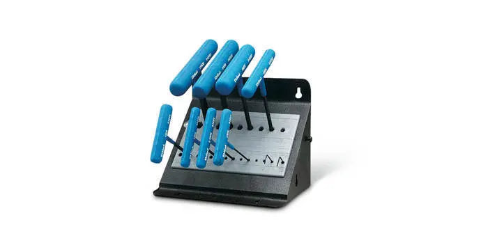 Wright Tool Set of 10 Metric Molded Grip T-Handle with Plastic Stand, 1.3mm - 10mm, 6 in Long - WT 9E64611