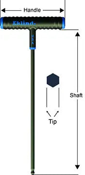 Eklind Power-T Ball End Hexagon Key with T-Handle 2.5mm - EK 64825 Hexagon Key Eklind