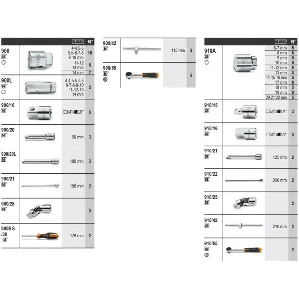 Beta Tools (Article# 6600 M/112) Set of 329 Assortment Tools with Hooks without Panel - BT 066000112 