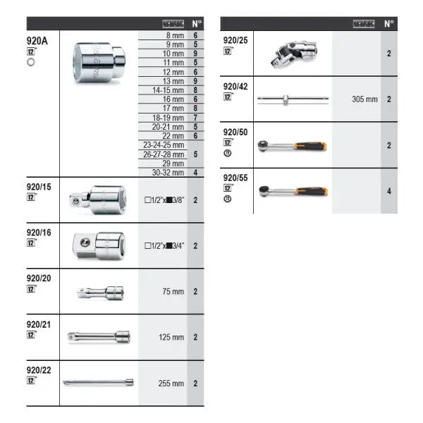Beta Tools (Article# 6600 M/120) Set of 163 Assortment Tools with Hooks without Panel - BT 066000120 