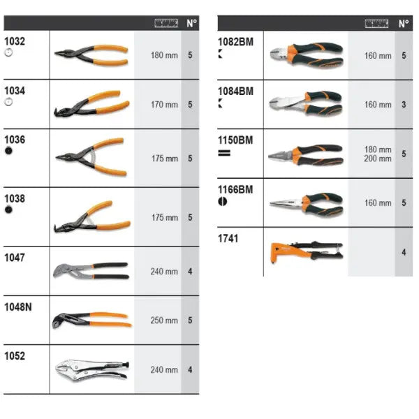 Beta Tools (Article# 6600 M/253) Set of 60 Assortment Tools with Hooks without Panel - BT 066000253 