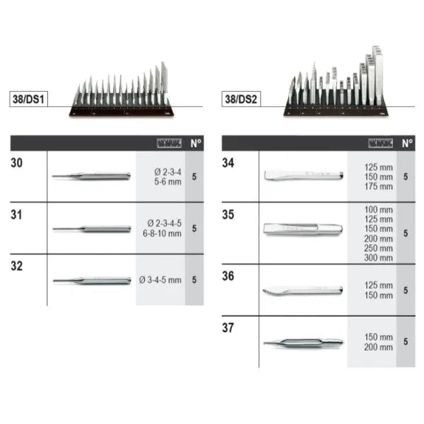 Beta Tools (Article# 6600 M/440) Set of 140 Assortment Tools with Hooks without Panel - BT 066000440 