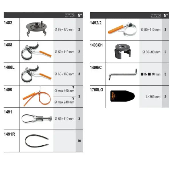 Beta Tools (Article# 6600 M/842) Set of 36 Assortment Tools with Hooks without Panel - BT 066000842 