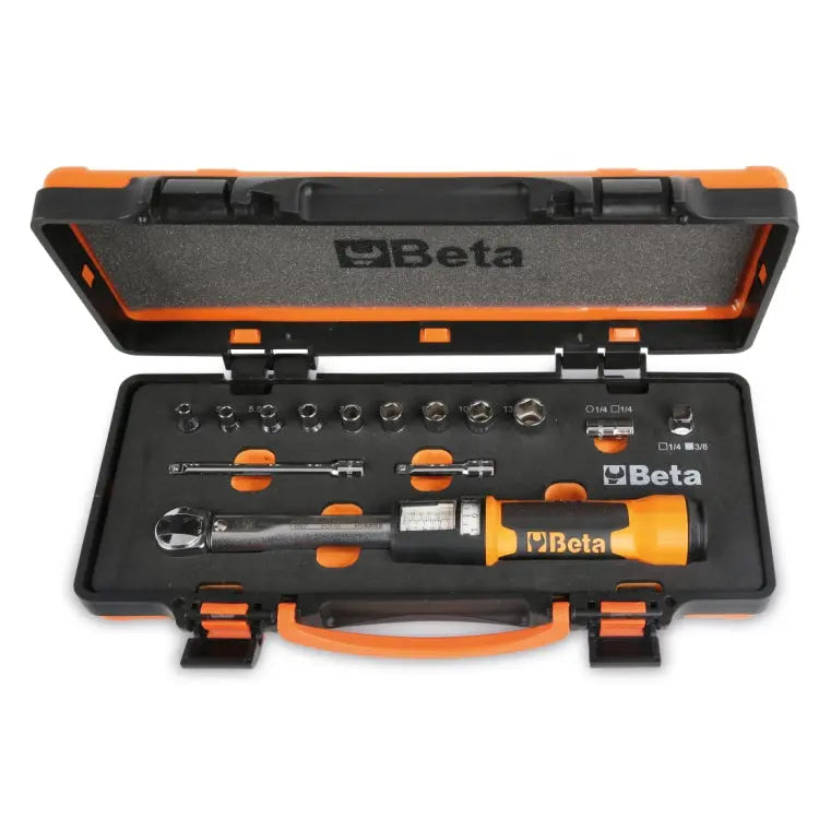 Beta Tools (Article# 666/C2) Zero-Reset Click-Type Torque Wrench, Sockets and Extension Bars with Case - BT 006661002 