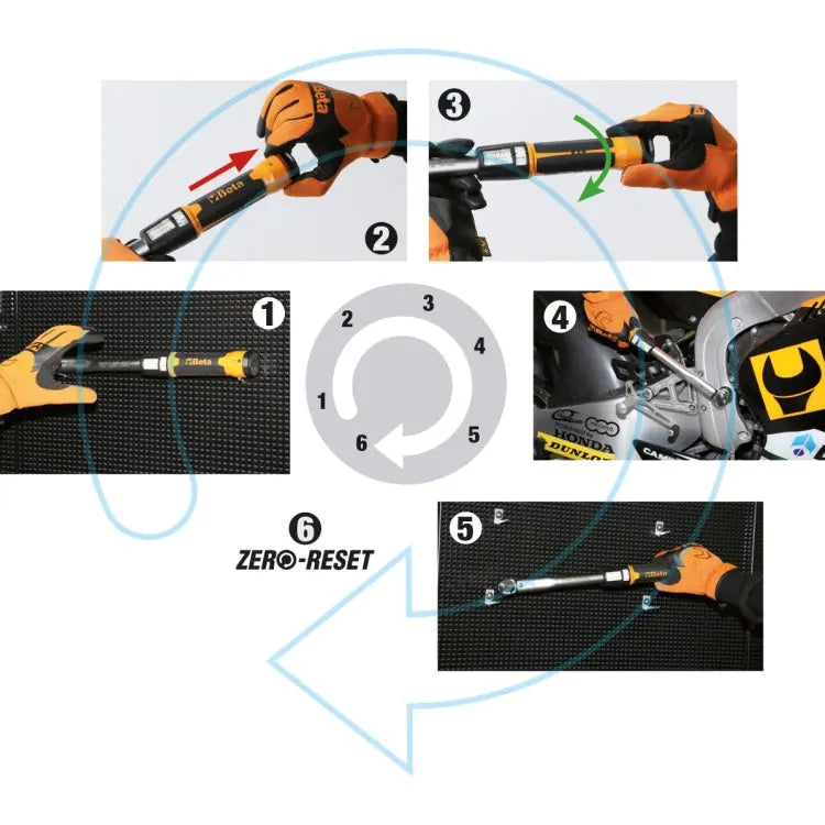 Beta Tools (Article# 666/C5) Zero-Reset Click-Type Torque Wrench, Sockets and Extension Bars with Case - BT 006661005 