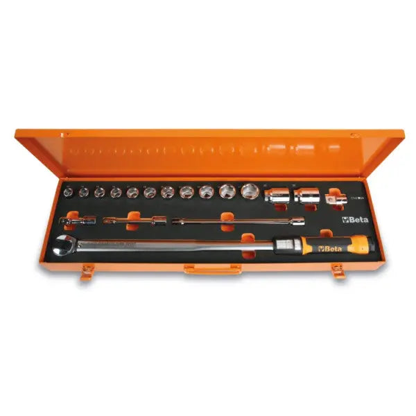 Beta Tools (Article# 666/C30) Zero-Reset Click-Type Torque Wrench, Sockets and Extension Bars with Case - BT 006661030 