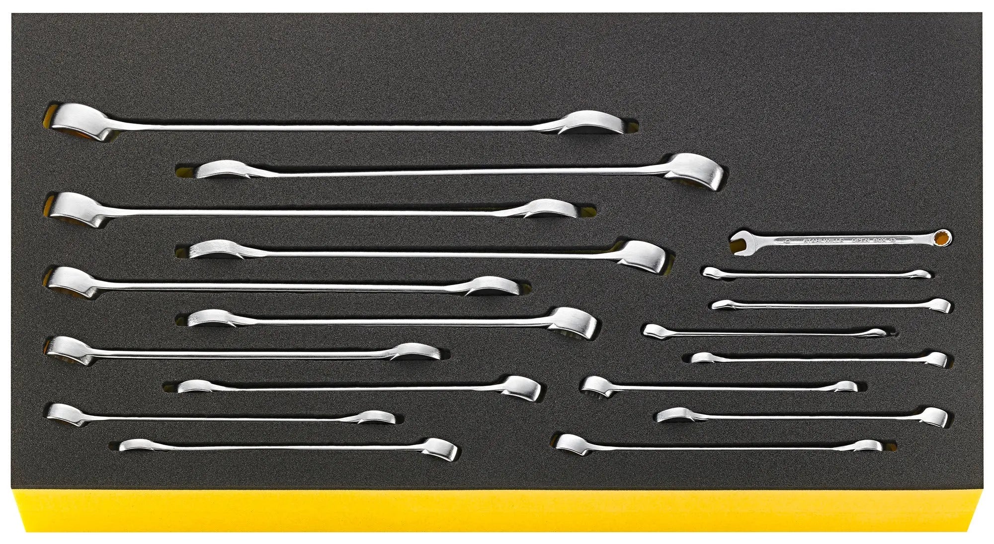 Stahlwille Set of 18 Combination Wrench with TCS Insert, 6 - 24mm, 250 x 460 x 60mm - ST 96830121 Stahlwille