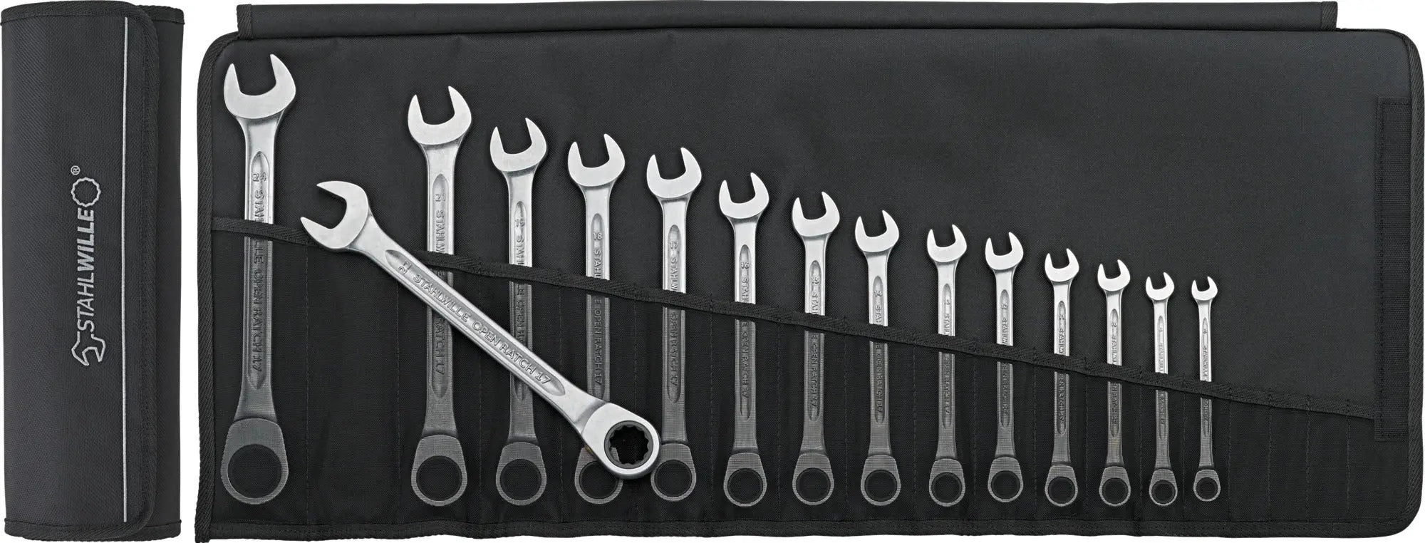 Stahlwille Set of 15 Bi-Hexagon Combination Ratchet Wrench, 8 - 24mm - ST 96401715 Stahlwille
