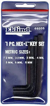Eklind Set of 7 Short Series Hexagon L-Key with Pouch - EK 69205 Hexagon L-Key Set Eklind