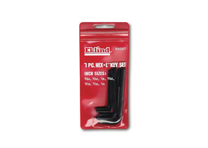 Wright Tool Set of 7 Short Arm Fractional L-Key with Vinyl Pouch, 5/64 in - 1/4 in - WT 9E69207