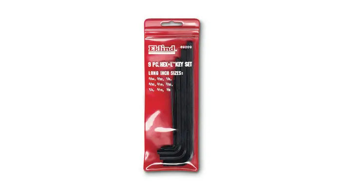 Wright Tool Set of 9 Long Arm Fractional L-Key with Vinyl Pouch, 5/64 in - 3/8 in - WT 9E69209