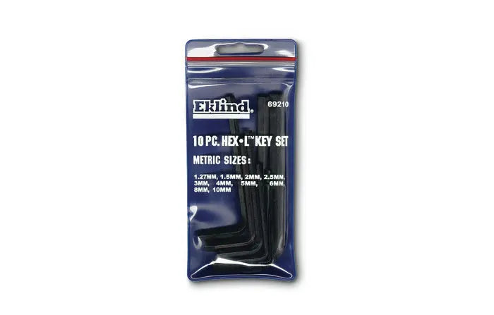 Wright Tool Set of 10 Metric Short Arm L-Key with Vinyl Pouch, 1.3mm - 10mm - WT 9E69210