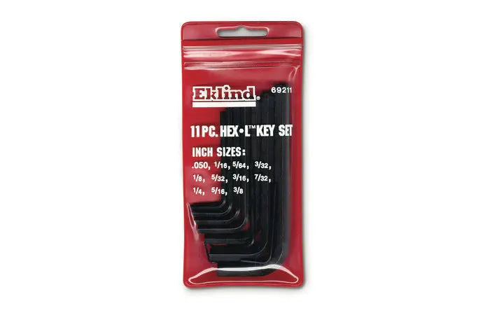 Wright Tool Set of 11 Short Arm Fractional L-Key with Vinyl Pouch, 0.050 in - 3/8 in - WT 9E69211