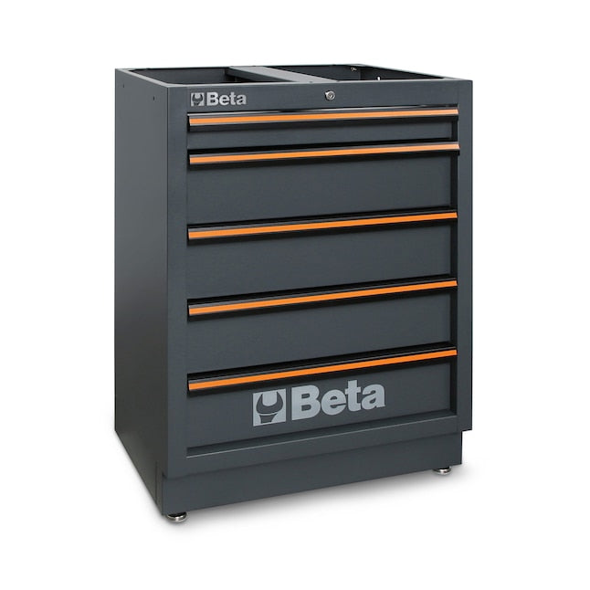 Beta Tools C45PRO BX Garage Tool Storage Cabinet System with Stainless Steel Coated Worktop, 77.17 in L x 19.49 in D x 78.74 in H - BT 045001998
