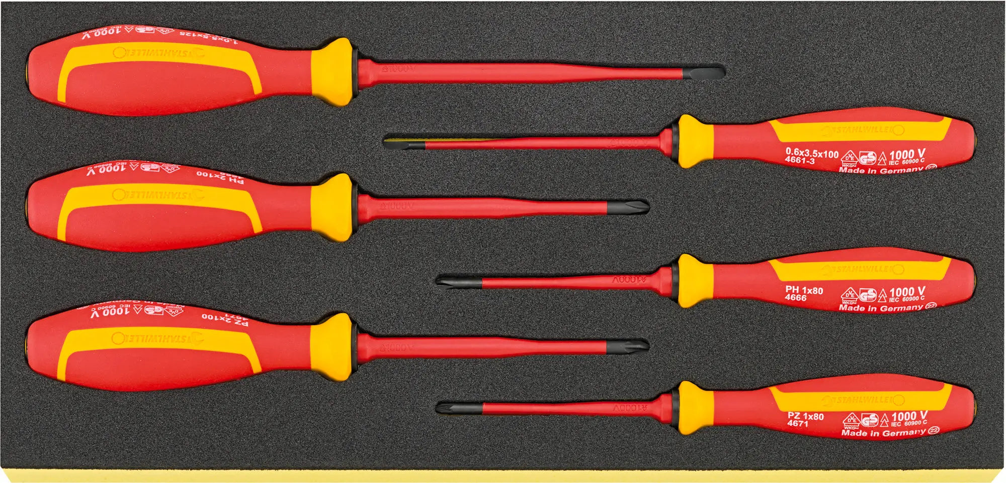 Stahlwille Set of 6 VDE Screwdriver with TCS Insert - ST 96838814 Stahlwille
