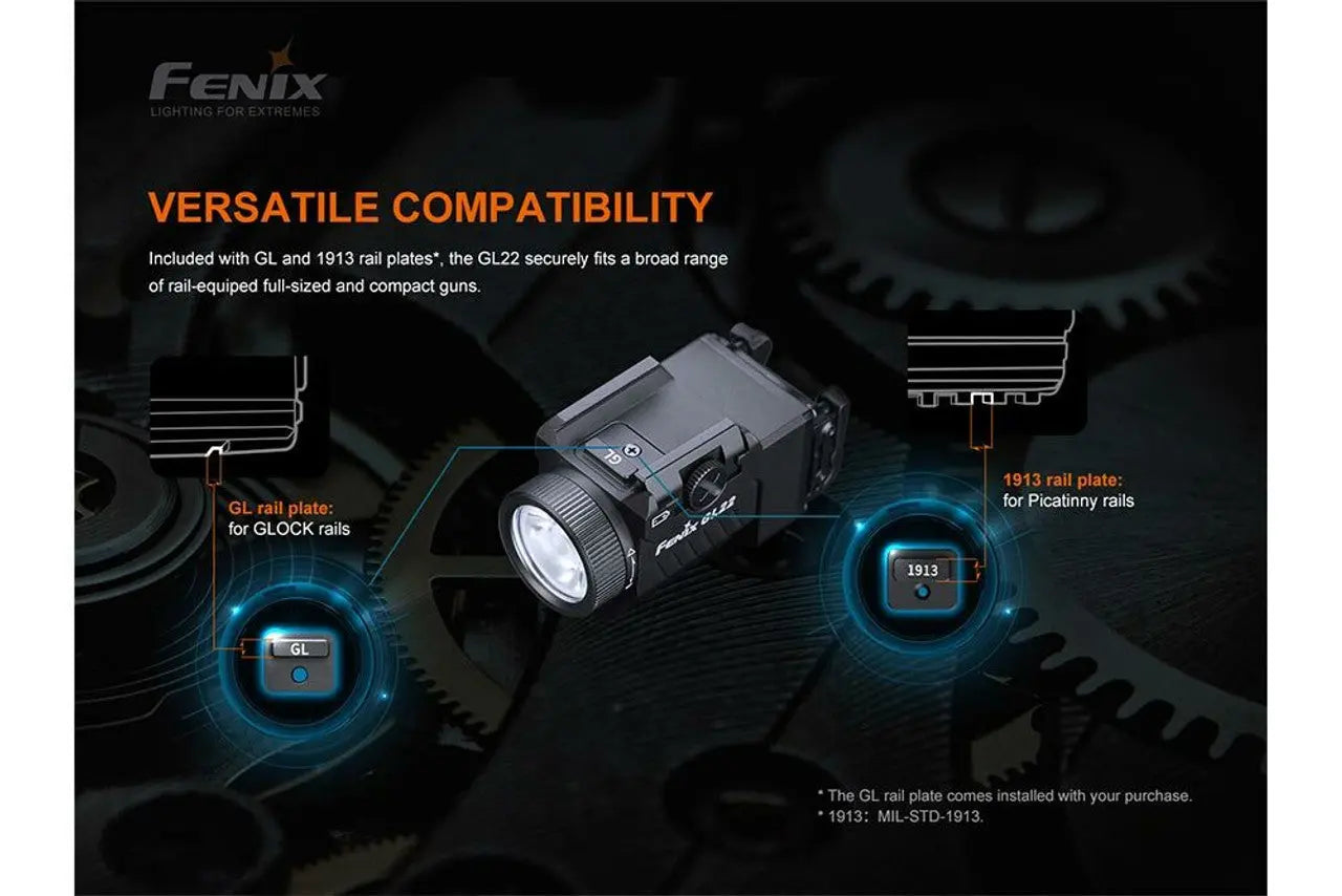 Fenix 750 Lumen Pistol Light with Red Laser - F FX-GL22 Fenix