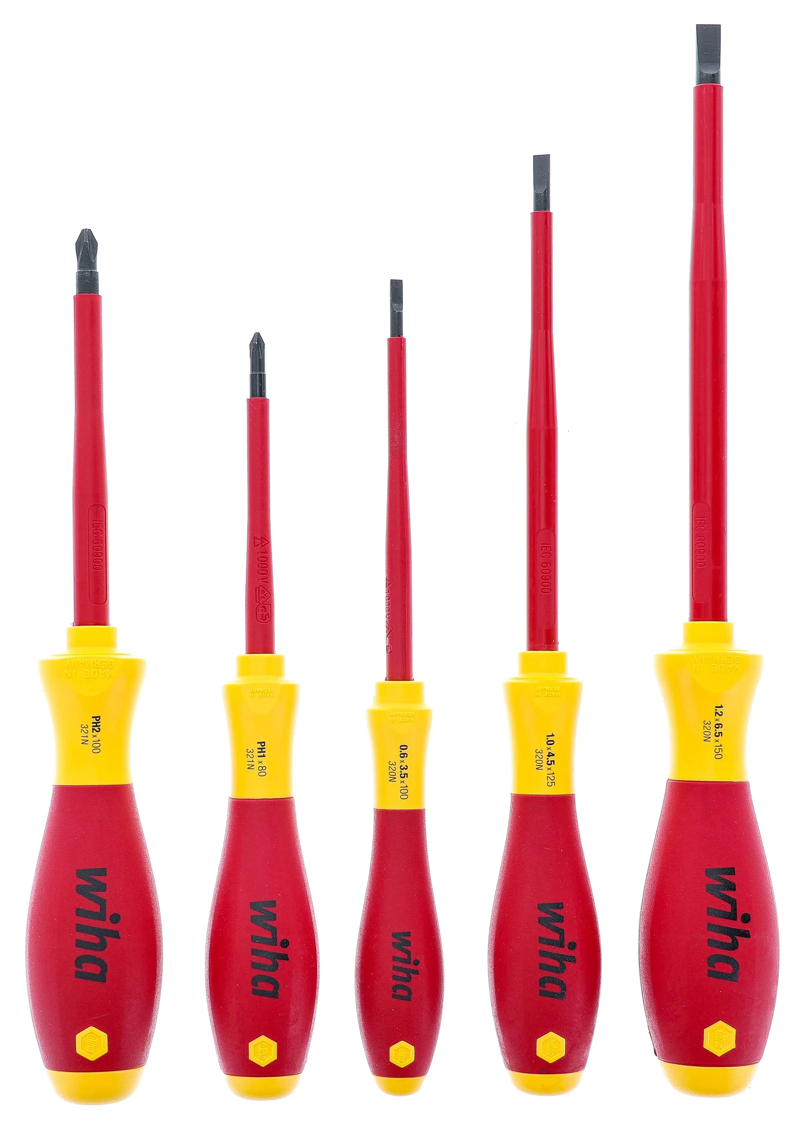 Wiha 32084, 5 Pc Insulated Slotted & Phillips Wiha