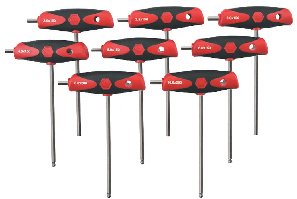 Wiha 54095, Soft Grip Dual Drive T-Handle 8 Pc. Set Wiha