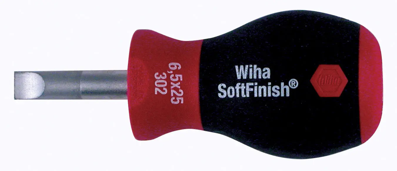 Wiha 30265, SoftFinish® Stubby Slotted Driver 6.5mm Wiha