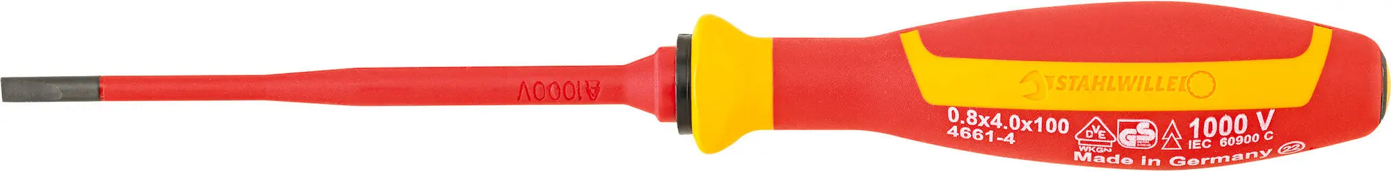 Stahlwille VDE Slotted Drall Screwdriver, 4 - ST 46613040 Stahlwille