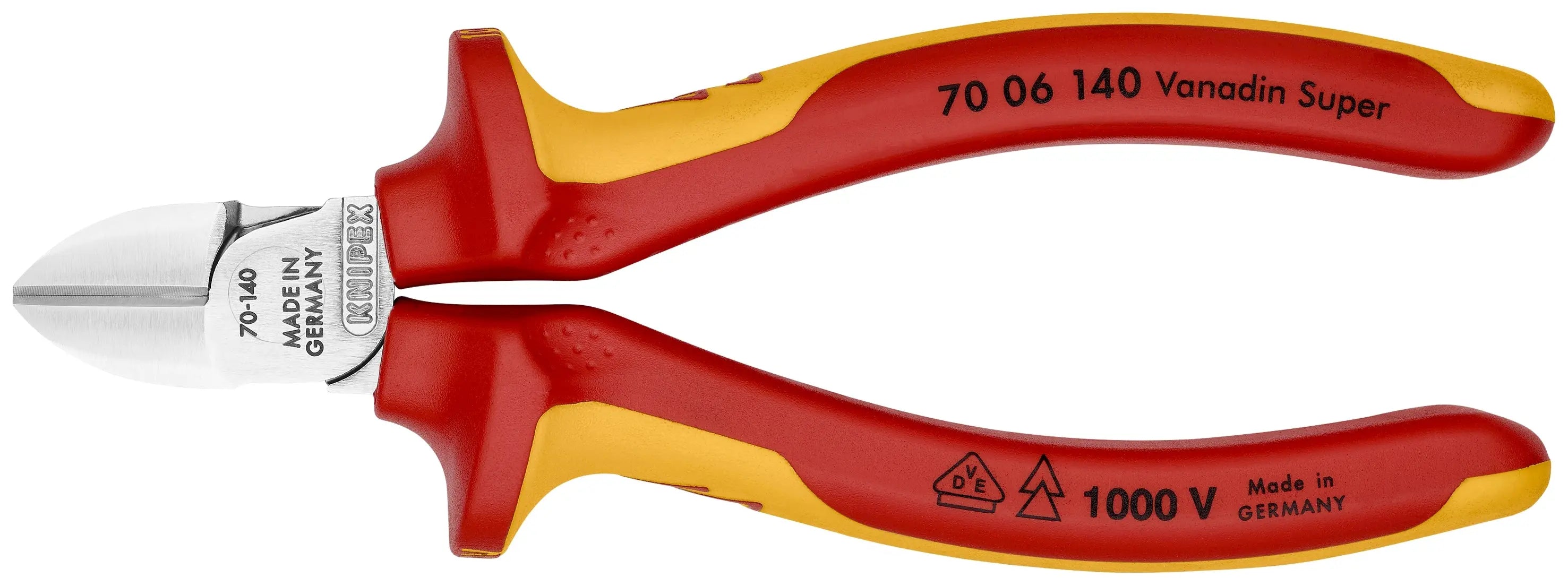 Knipex 70 06 140 KN | Diagonal Cutter, Chrome, 1000V Insulated Knipex