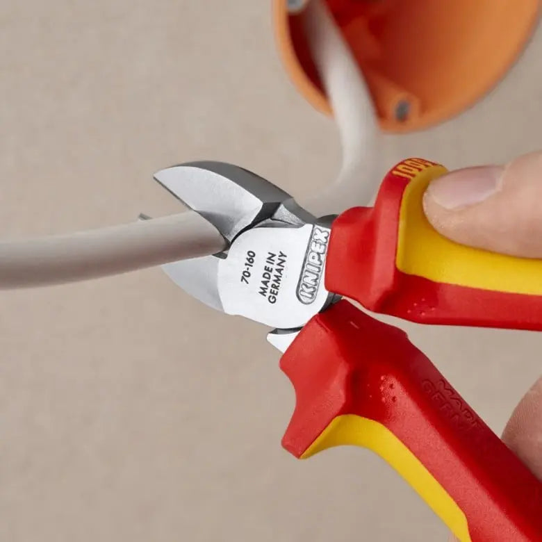 Knipex 1000V Insulated Tethered Attachment Diagonal Cutter, 6-1/4 in - KN 70 06 160 T Knipex