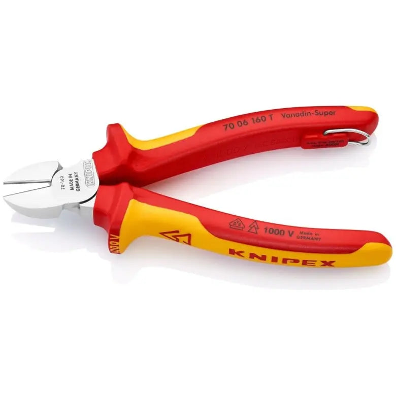 Knipex 1000V Insulated Tethered Attachment Diagonal Cutter, 6-1/4 in - KN 70 06 160 T Knipex