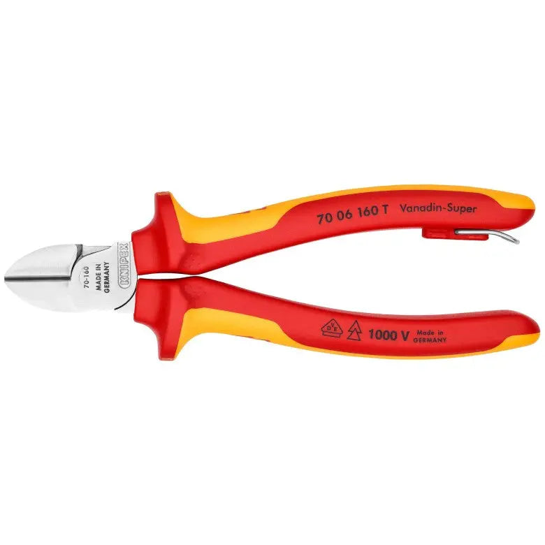 Knipex 1000V Insulated Tethered Attachment Diagonal Cutter, 6-1/4 in - KN 70 06 160 T Knipex