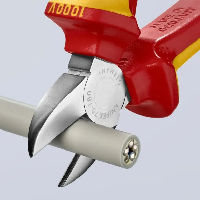 Knipex 1000V Insulated Tethered Attachment Diagonal Cutter, 7-1/4 in - KN 70 06 180 T Knipex