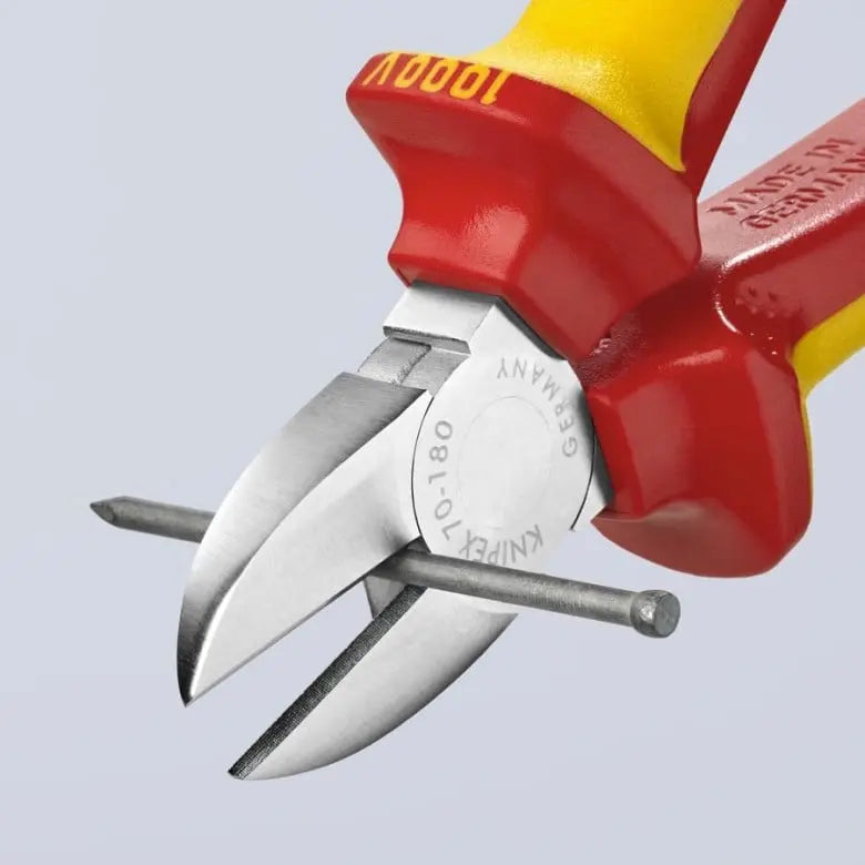 Knipex 1000V Insulated Tethered Attachment Diagonal Cutter, 7-1/4 in - KN 70 06 180 T Knipex
