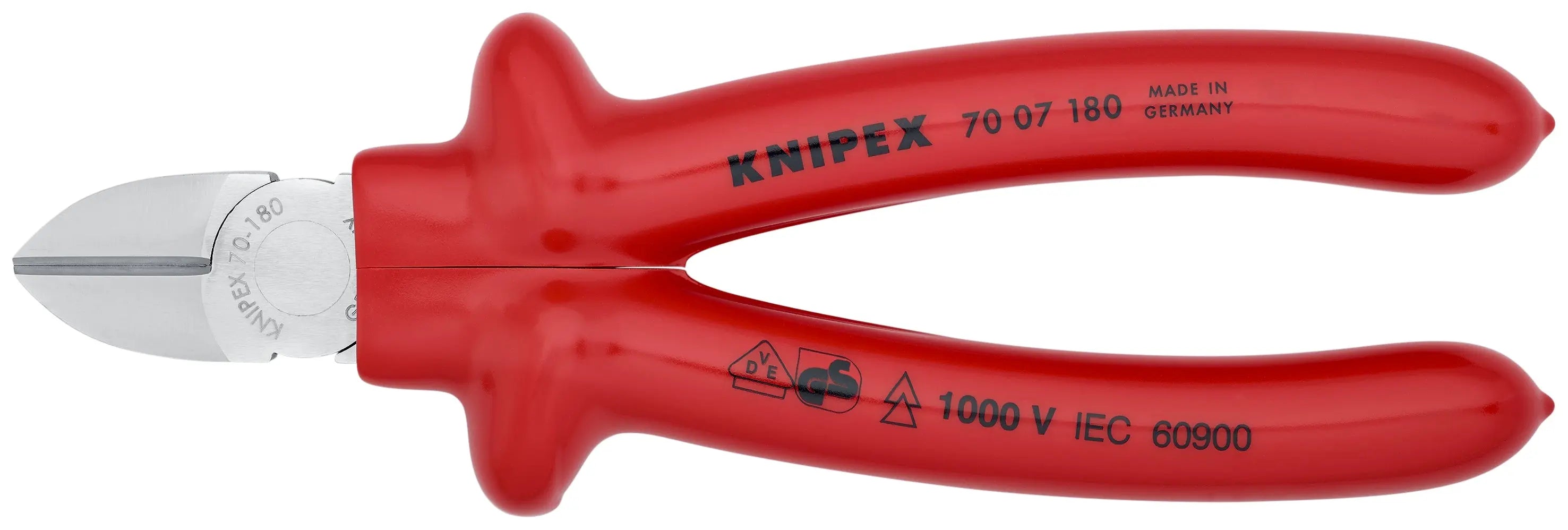Knipex 70 07 180 KN | Diagonal Cutter, Chrome, 1000V Insulated Knipex