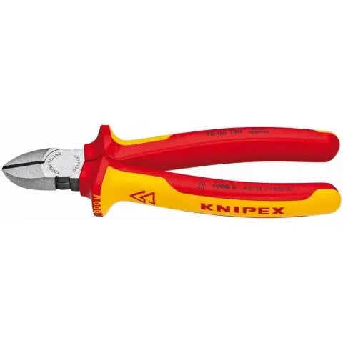 KNIPEX 7 1/4" Diagonal Cutters-1000V Insulated - 70 08 180 US Knipex
