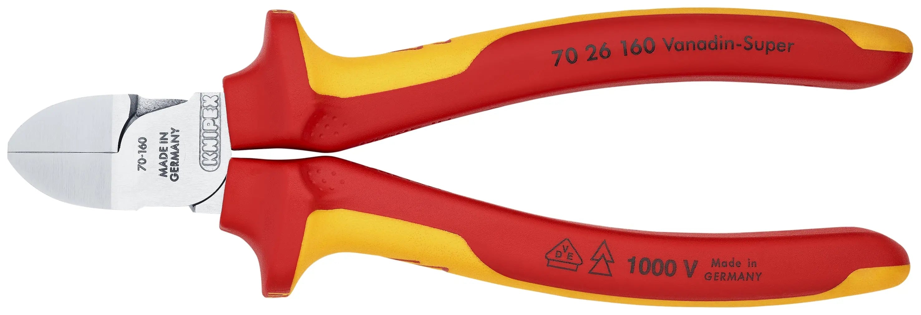 Knipex 70 26 160 KN | Diagonal Cutter, Chrome, 1000V Insulated Knipex