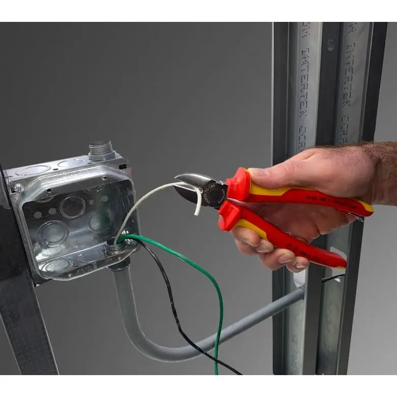 Knipex 1000V Insulated Tethered Attachment Diagonal Cutter, 7-1/4 in - KN 70 06 180 T Knipex