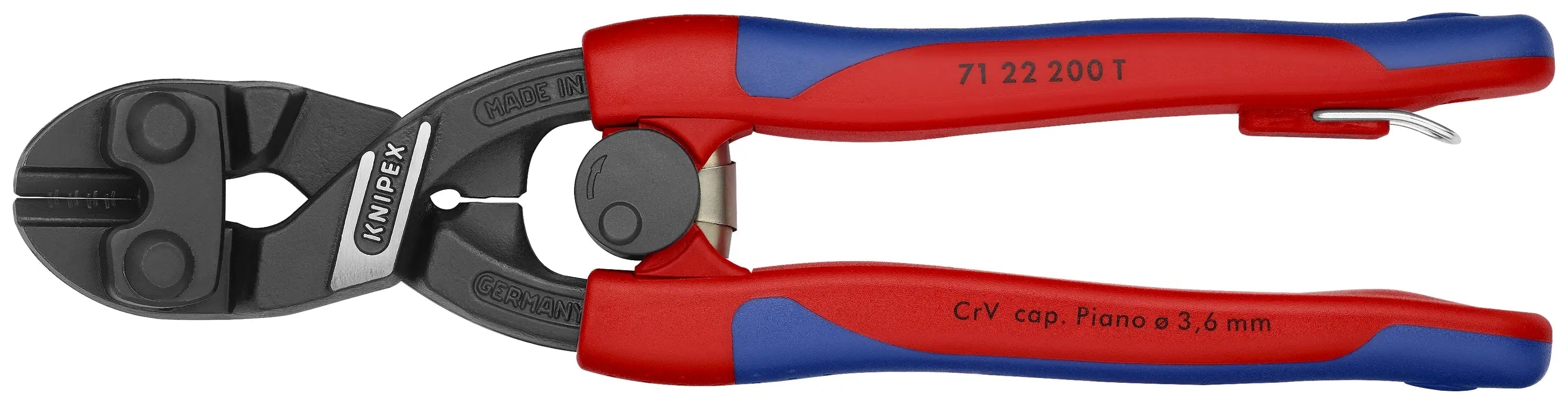 Knipex 71 22 200 T BKA KN | CoBolt Compact Bolt Cutter Multi-Component, Tethered Attachment, 20 degree Angled Knipex