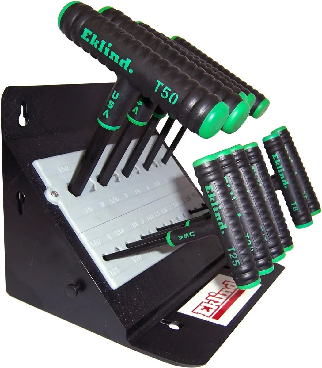 Eklind Set of 11 Power-T Hexagon Key with T-Handle T6 - T50 and Stand - EK 68692 Hexagon Key Set Eklind