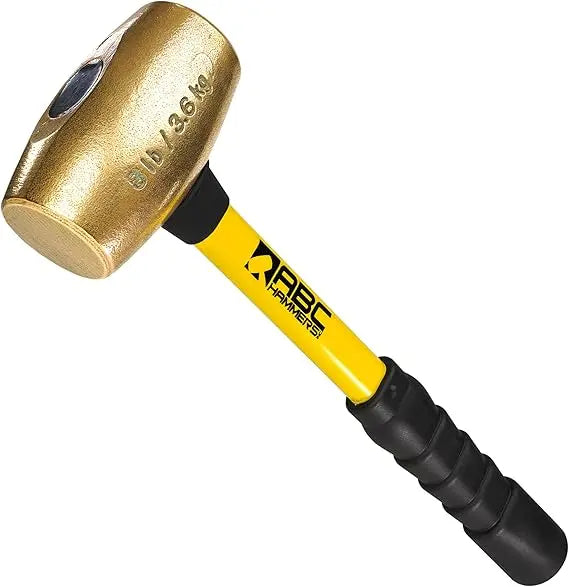 ABC Hammers 8 lbs Brass Hammer with 16 in Fiberglass Handle - ABC ABC8BFB ABC Hammers