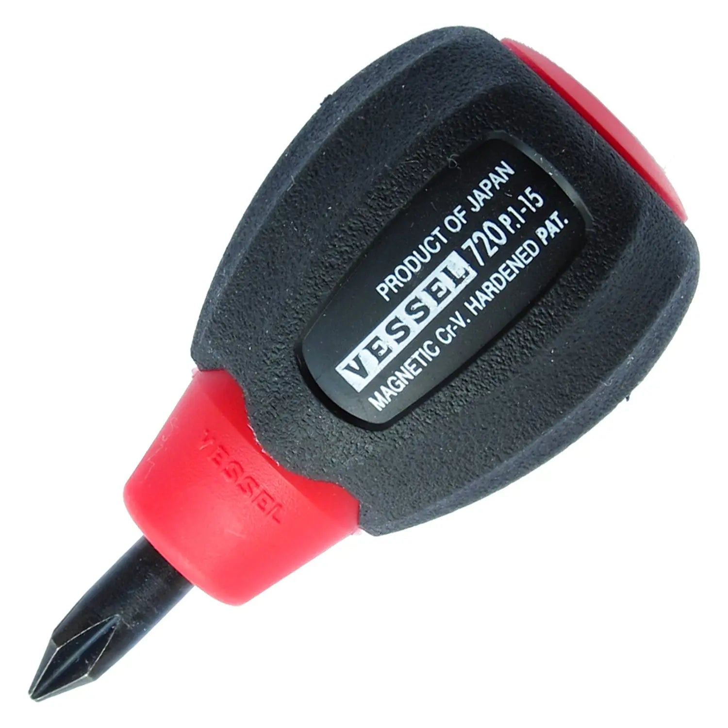 Vessel Tools Cushion Grip Stubby Screwdriver, PH1 x 15mm - VL 720P115 Vessel Tools