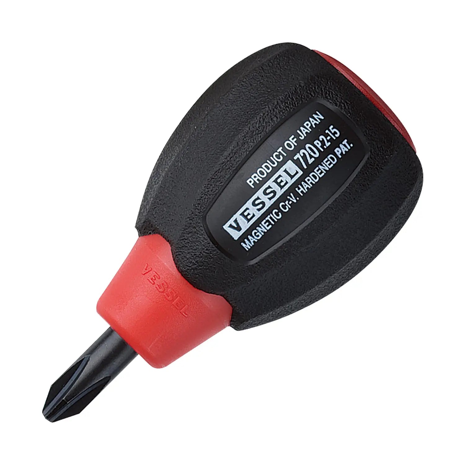 Vessel Tools Cushion Grip Stubby Screwdriver, PH2 x 15mm - VL 720P215 Vessel Tools