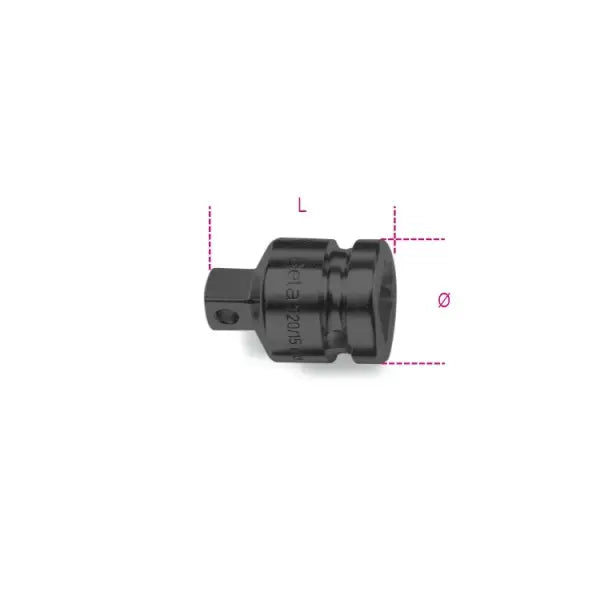 Beta Tools (Article# 720/15) Impact Adapter, 1/2 in Female and 3/8 in Male Drives, Black Oxide - BT 7200810 Beta Tools