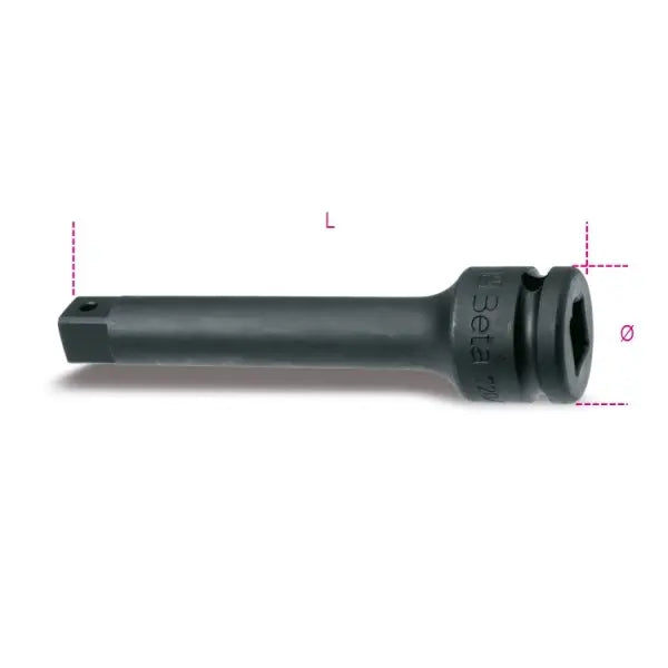 Beta Tools (Article# 720/21) 1/2 in Drive Impact Extension Bar, Black Oxide, 125mm Long - BT 7200822 Beta Tools