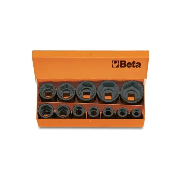 Beta Tools (Article# 720/C12) Set of 12 1/2 in Square Drive Impact Sockets with Case, 6 Point, 10 - 32mm - BT 7200912 Beta Tools