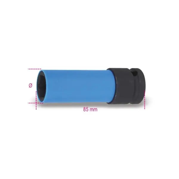 Beta Tools (Article# 720LC 22) 22mm Wheel Nut Impact Socket, Colored Polymeric Insert - BT 7200642 Beta Tools