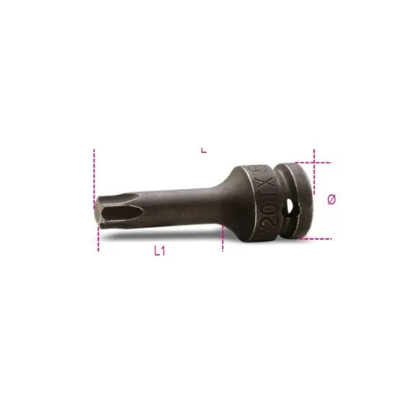 Beta Tools (Article# 720TX 55) T55, 1/2 in Drive Torx Bit Impact Socket, Black Oxide - BT 7200476 Beta Tools