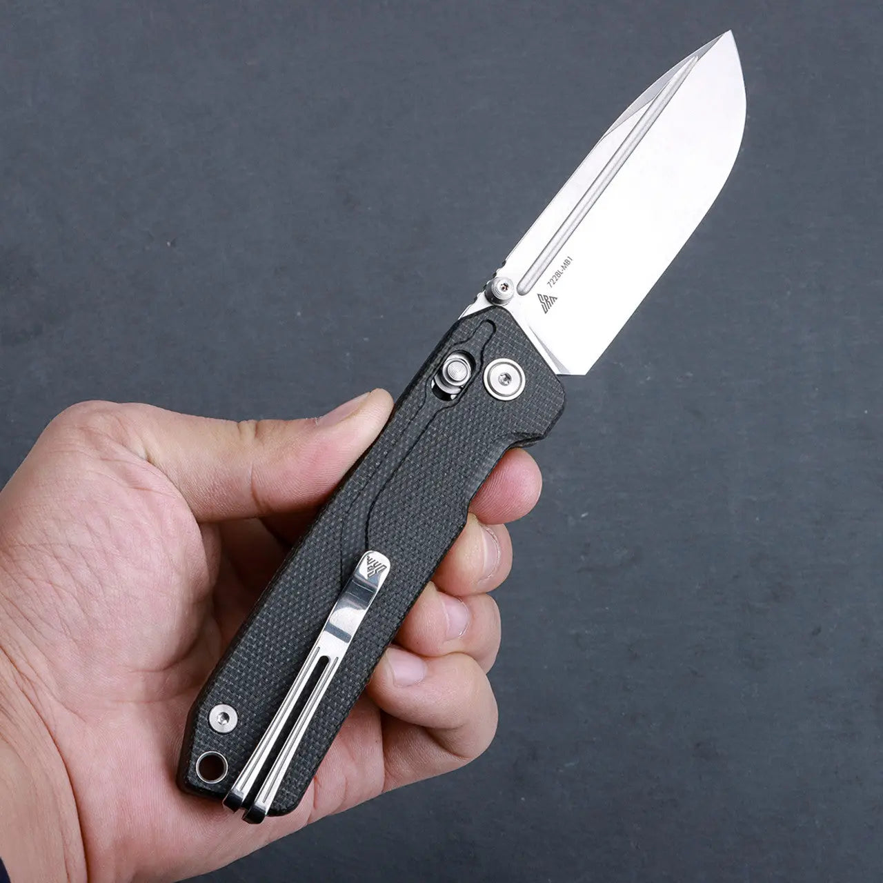 Fenix SRM Black Micarta Rubik Ambi Lock Knife with Satin Blade - F SRM-7228L-MB Fenix