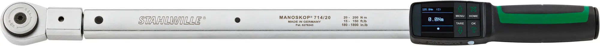 Stahlwille MANOSKOP Electromechanical Angle Torque Wrench with Insert Ratchet, 20 - 200 Nm - ST 96501020 Stahlwille