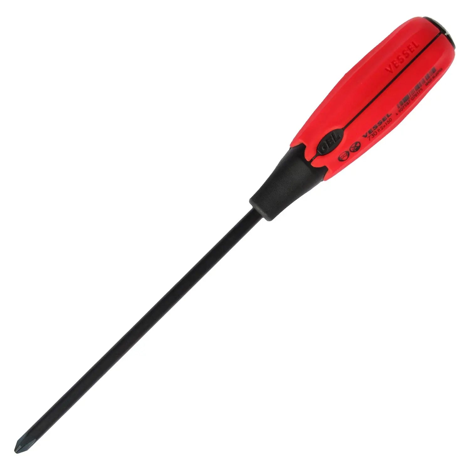 Vessel Tools Super Cushion Tang-Thru Screwdriver, PH2 x 150mm - VL 730P2150 Vessel Tools