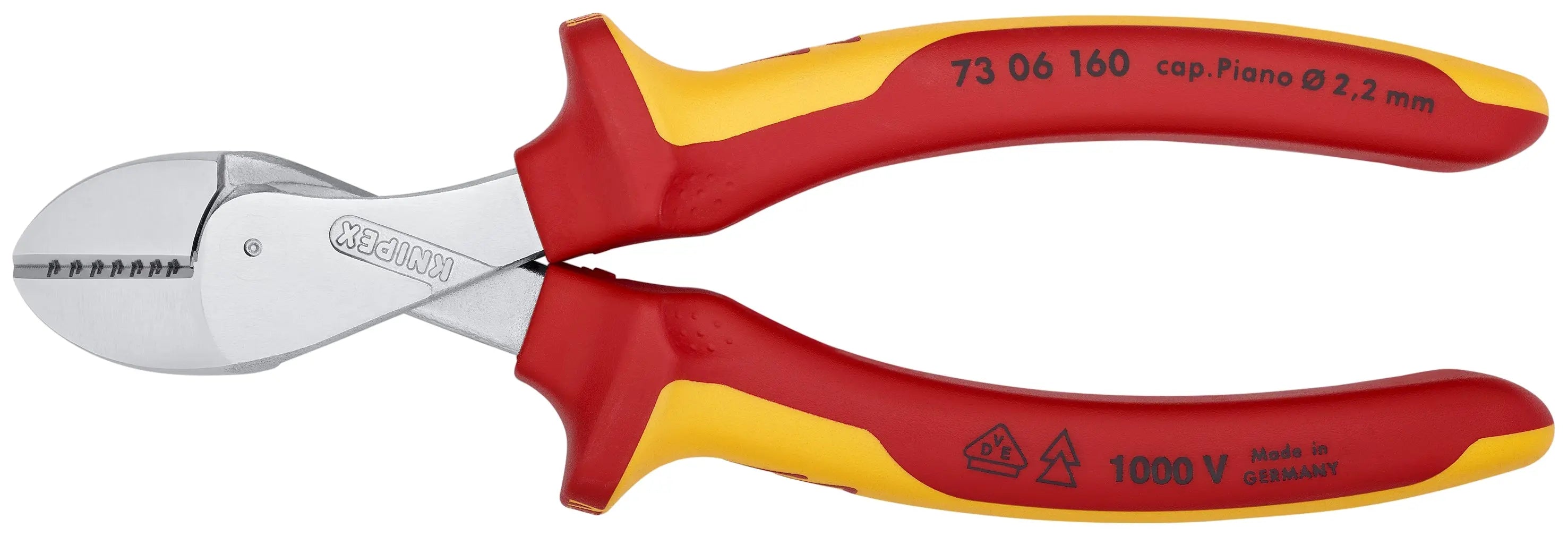 Knipex 73 06 160 KN | X-Cut Compact Diagonal Cutter, Chrome, 1000V Insulated Knipex